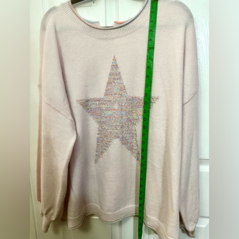 Democracy Pink Sweater with Multicolor Star